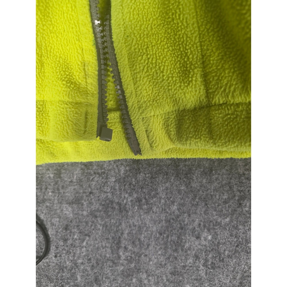 Mens Jacket 2X High Visibility Yellow Fleece Reflective Workwear Majestic - Picture 7 of 9